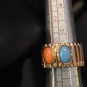 Vintage Joseph Esposito 14K EP with Orange and Blue Stones